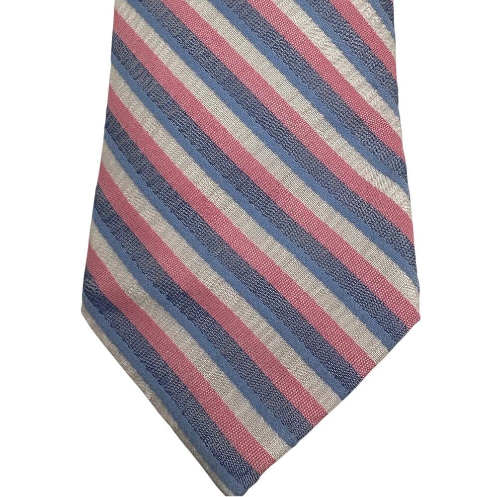 NEW! Jos A Bank 1905 Tie Classic Stripe Pride Pink White Blue Classic Suit